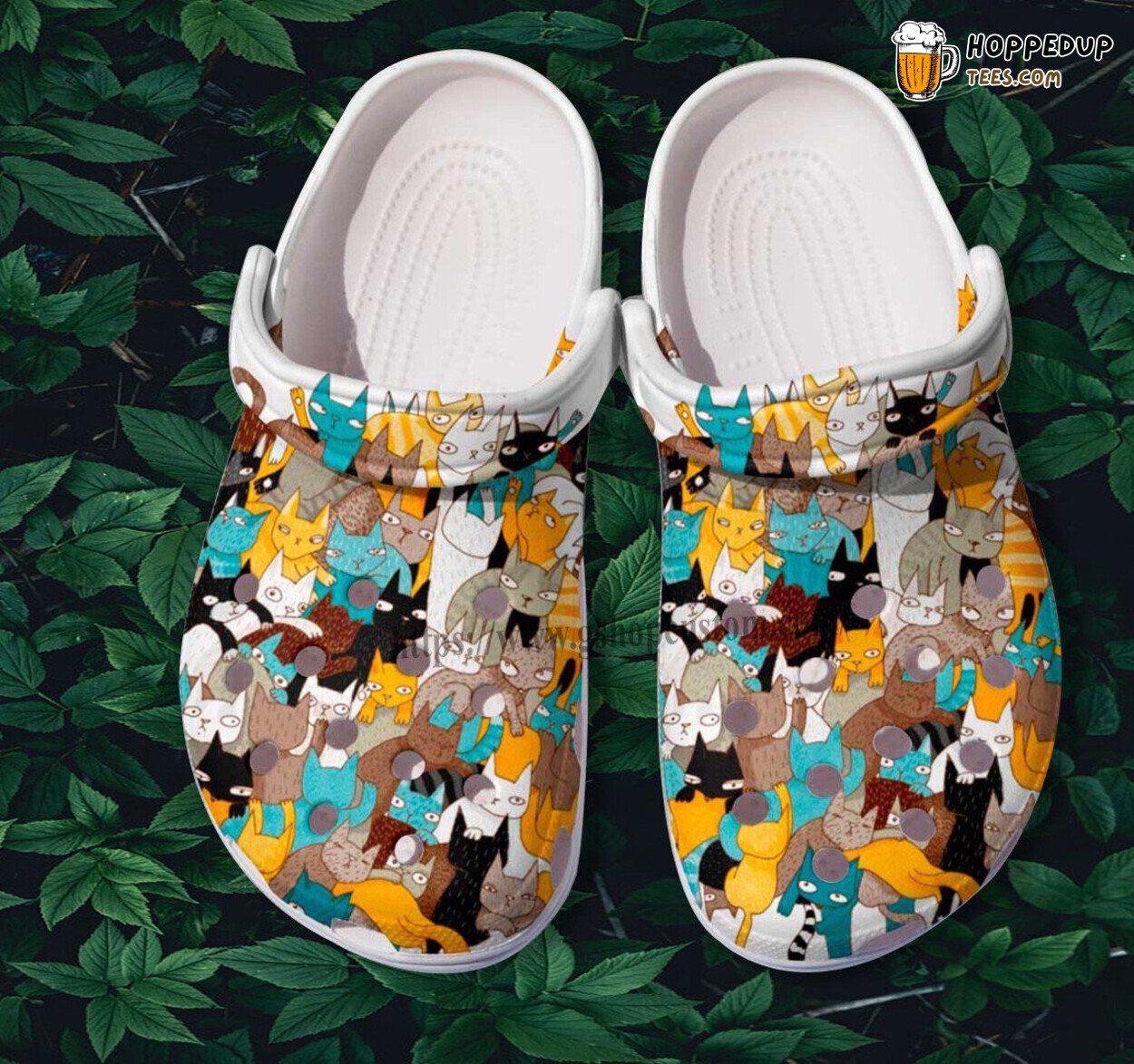 Cat Chibi Funny Women Pattern Cartoon Themed Clogs Shoes