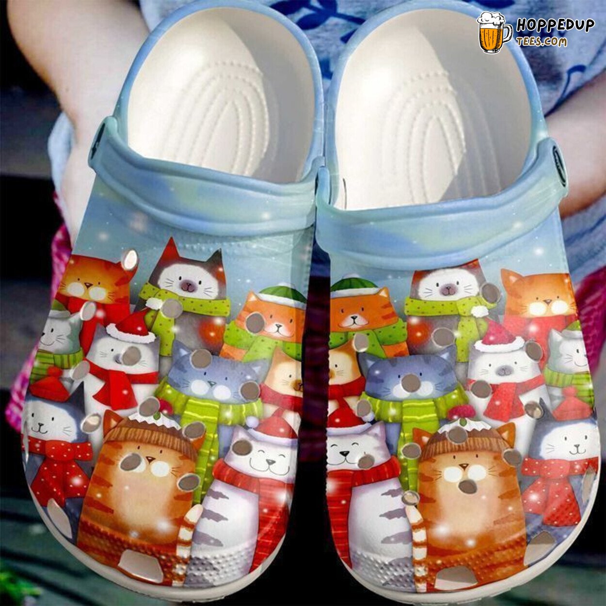 Cat Christmas Cats Classic Themed Comfortable Unique Design Clogs
