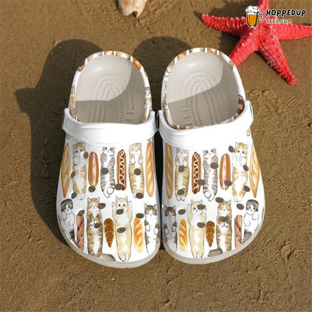 Cat Cute Bread Theme Classic Comfortable Clogs Shoes Unique Pet Lovers