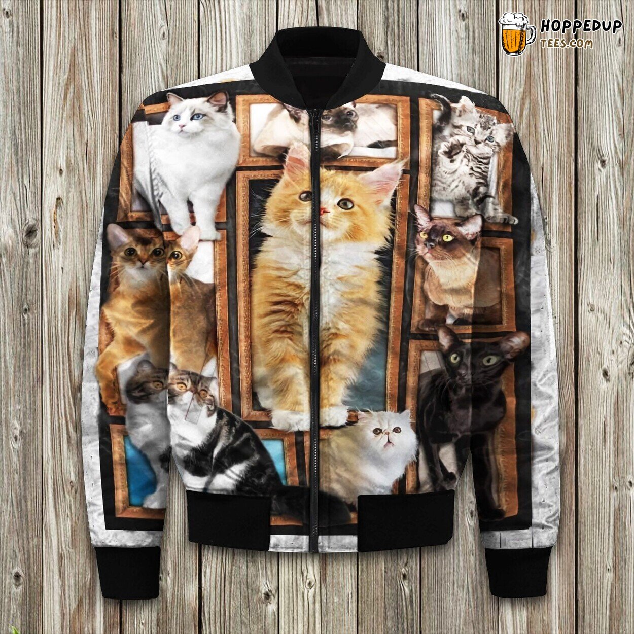 Cat Cute Cats Custom Picnic Heated Bomber Jacket