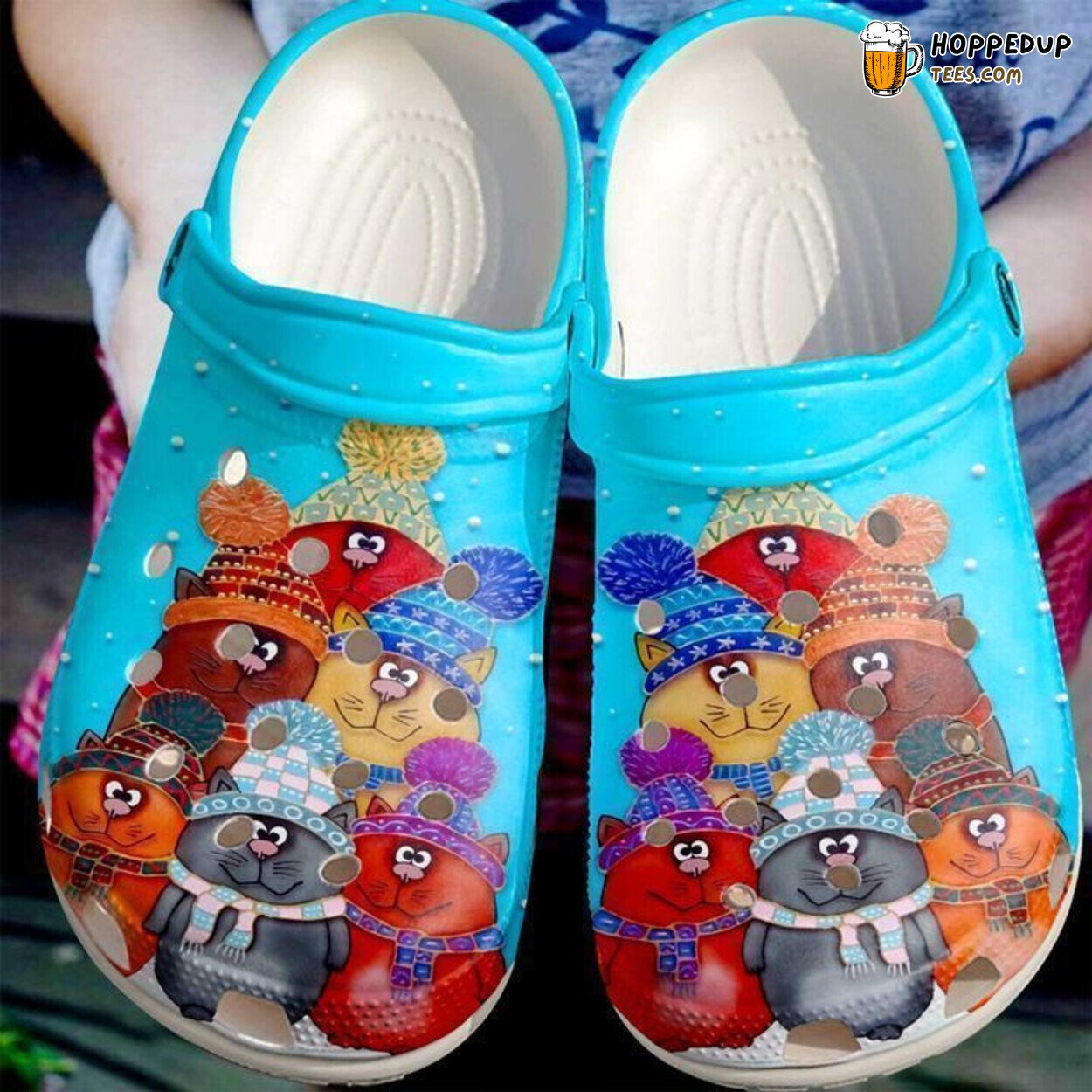 Cat Cute Cats Snow Theme Classic Comfortable Clogs Feline Shoes