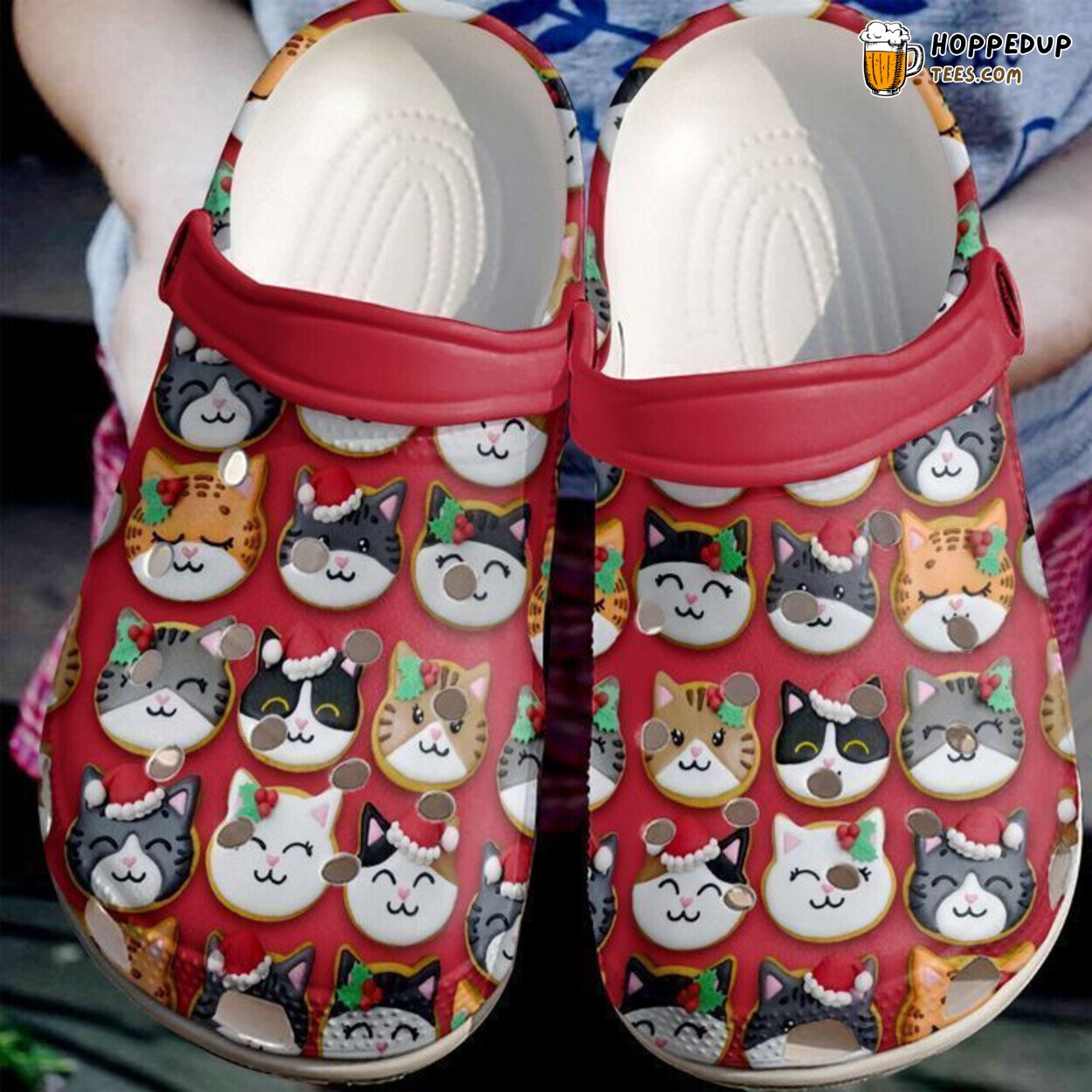 Cat Cute Christmas Cats Classic Comfortable Clogs Festive Design Shoes