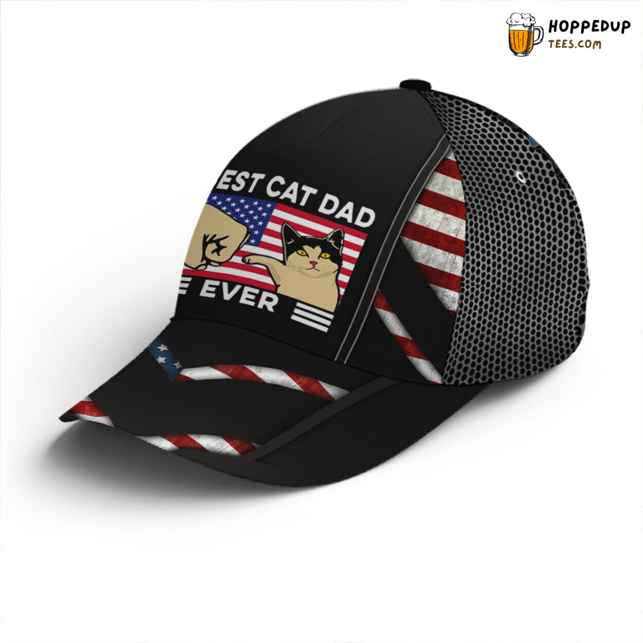 Cat Dads Unite American Flag Best Dad Statement Unique Baseball Cap