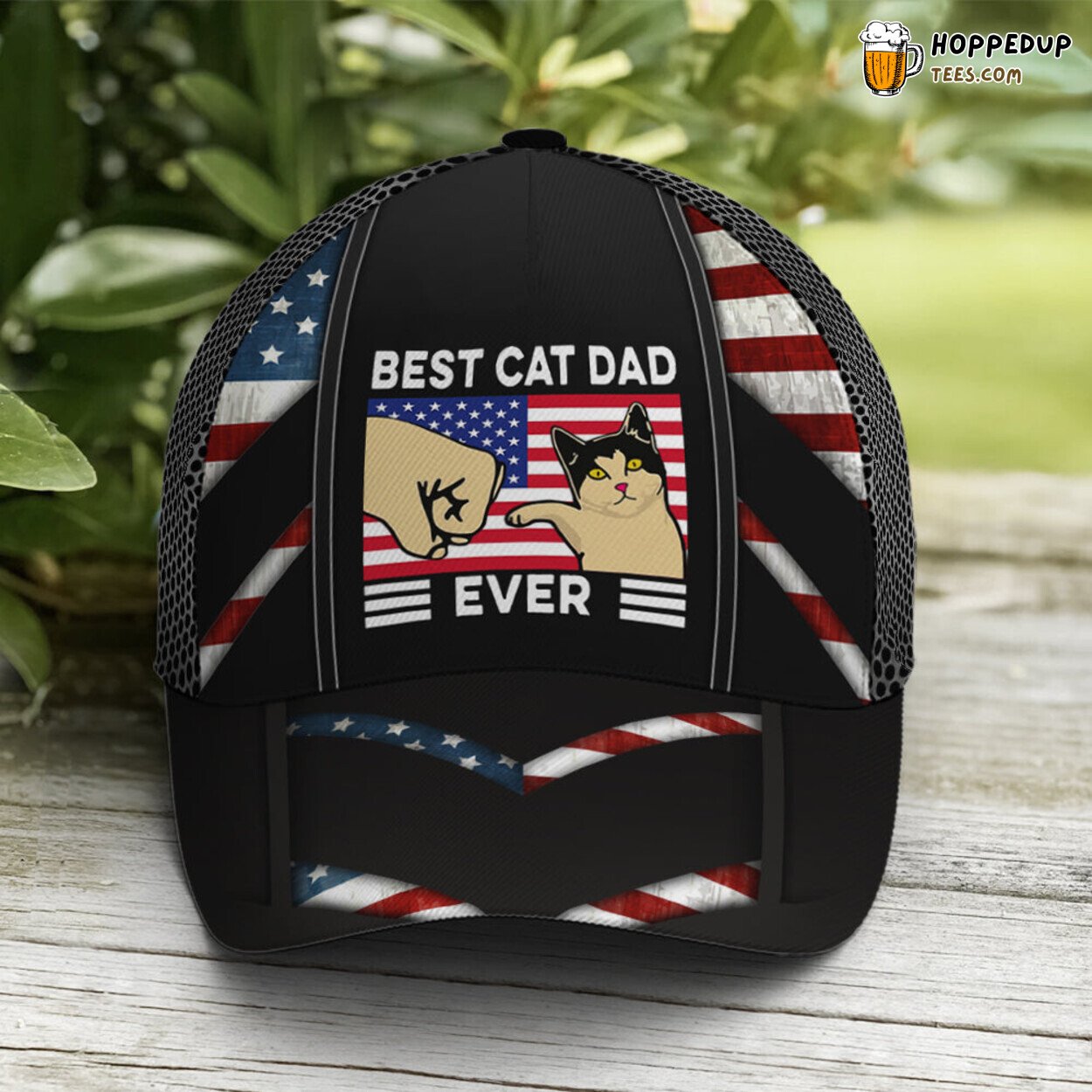 Cat Dads Unite American Flag Best Dad Statement Unique Baseball Cap