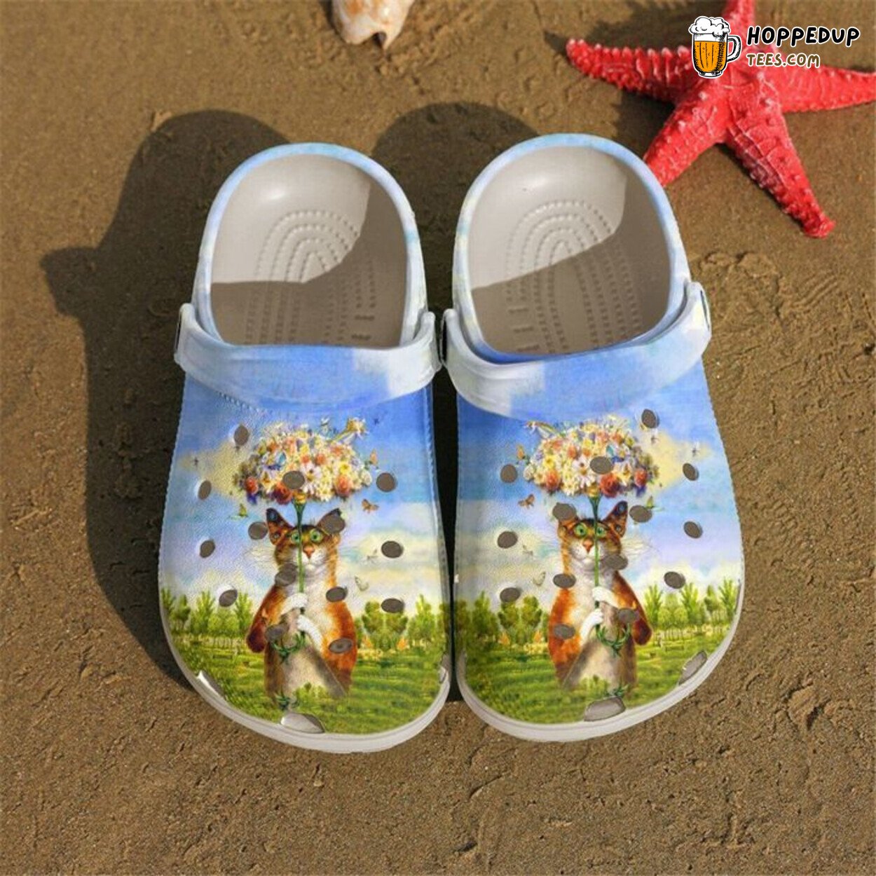 Cat Flowery Classic Theme Comfortable Clogs Shoes Unique Pet Inspired Gift