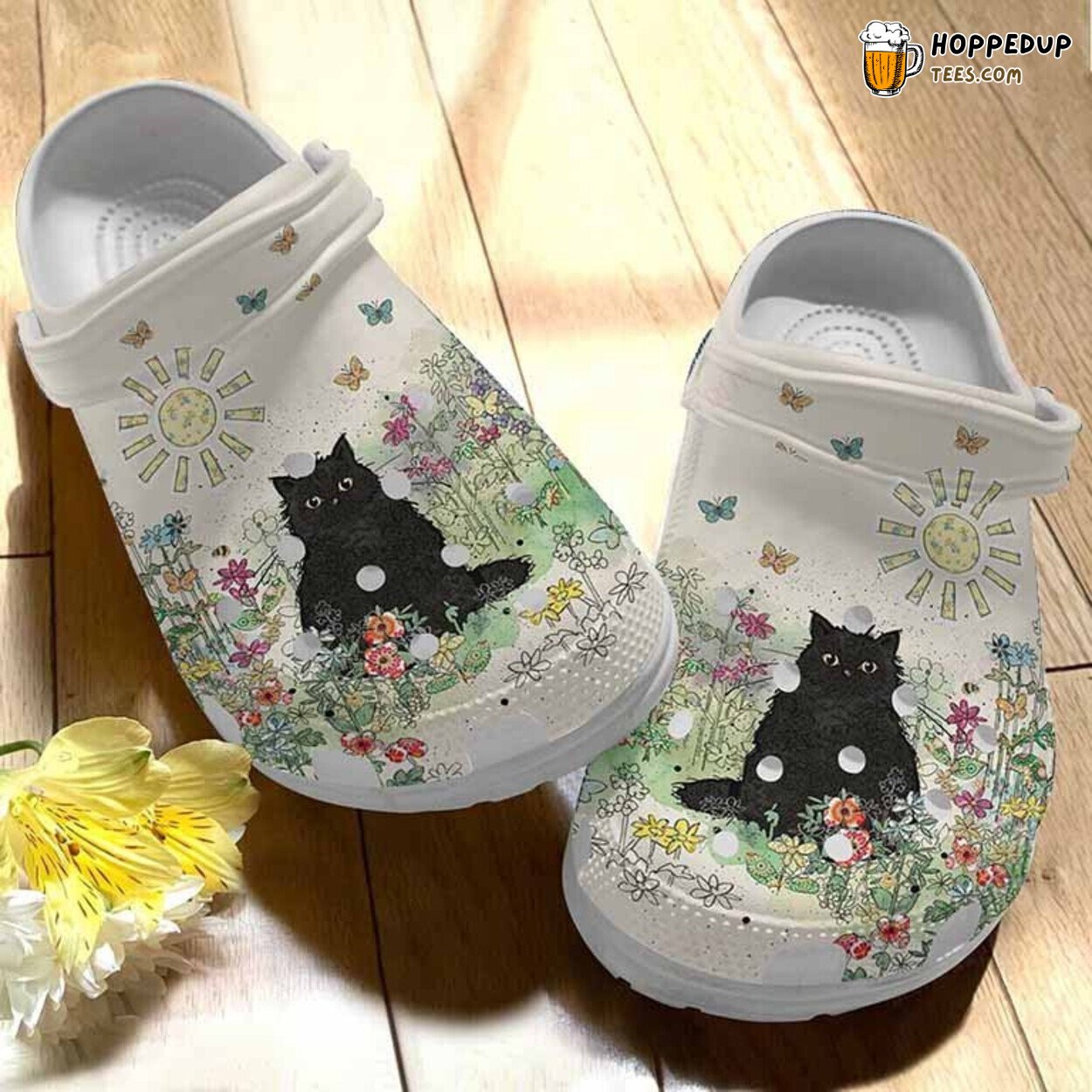 Cat In Garden Theme Clogs Birthday Christmas Gift Girls Daughter Niece