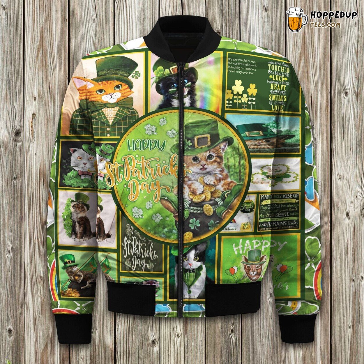 Cat Irish St. Patrick’S Day Bomber Jacket