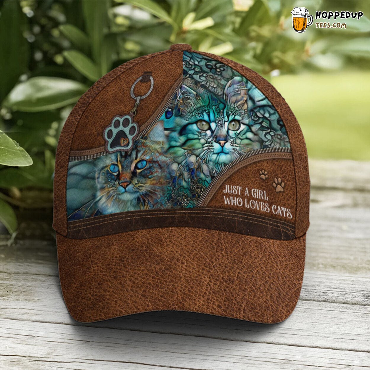 Cat Lovers Passion Girl Statement Leather Art Unique Baseball Cap