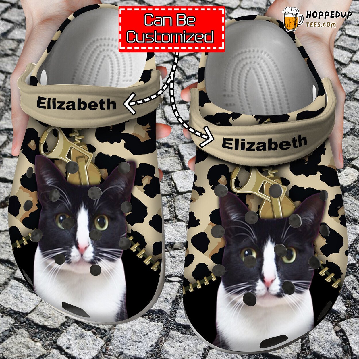 Cat Lovers Personalized Leopard Pattern Clogs Shoes Stylish Design