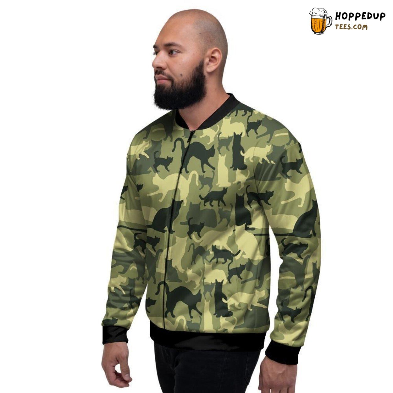 Cat Patterns Camouflage Design Display Men’s Bomber Jacket Feline Stealth Art