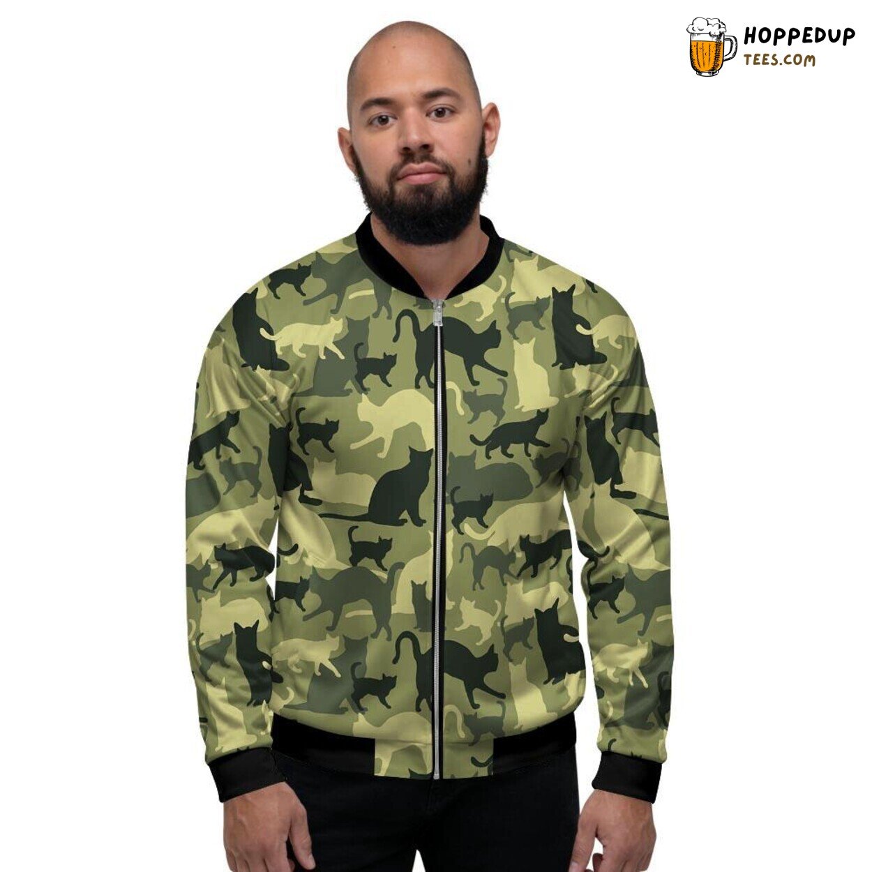 Cat Patterns Camouflage Design Display Men’s Bomber Jacket Feline Stealth Art