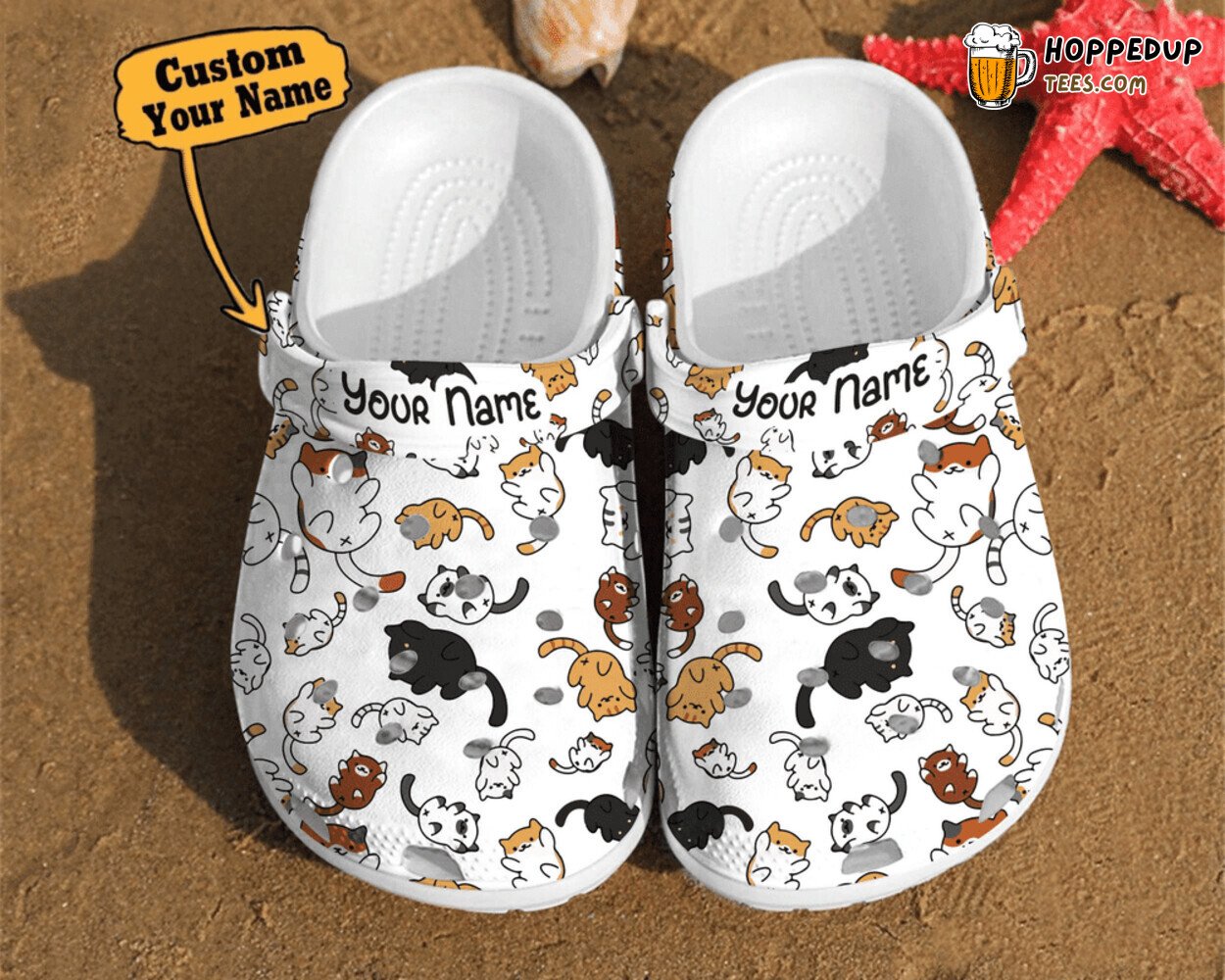 Cat Personalized Pattern Lover Gift Comfortable Summer Unique Clogs