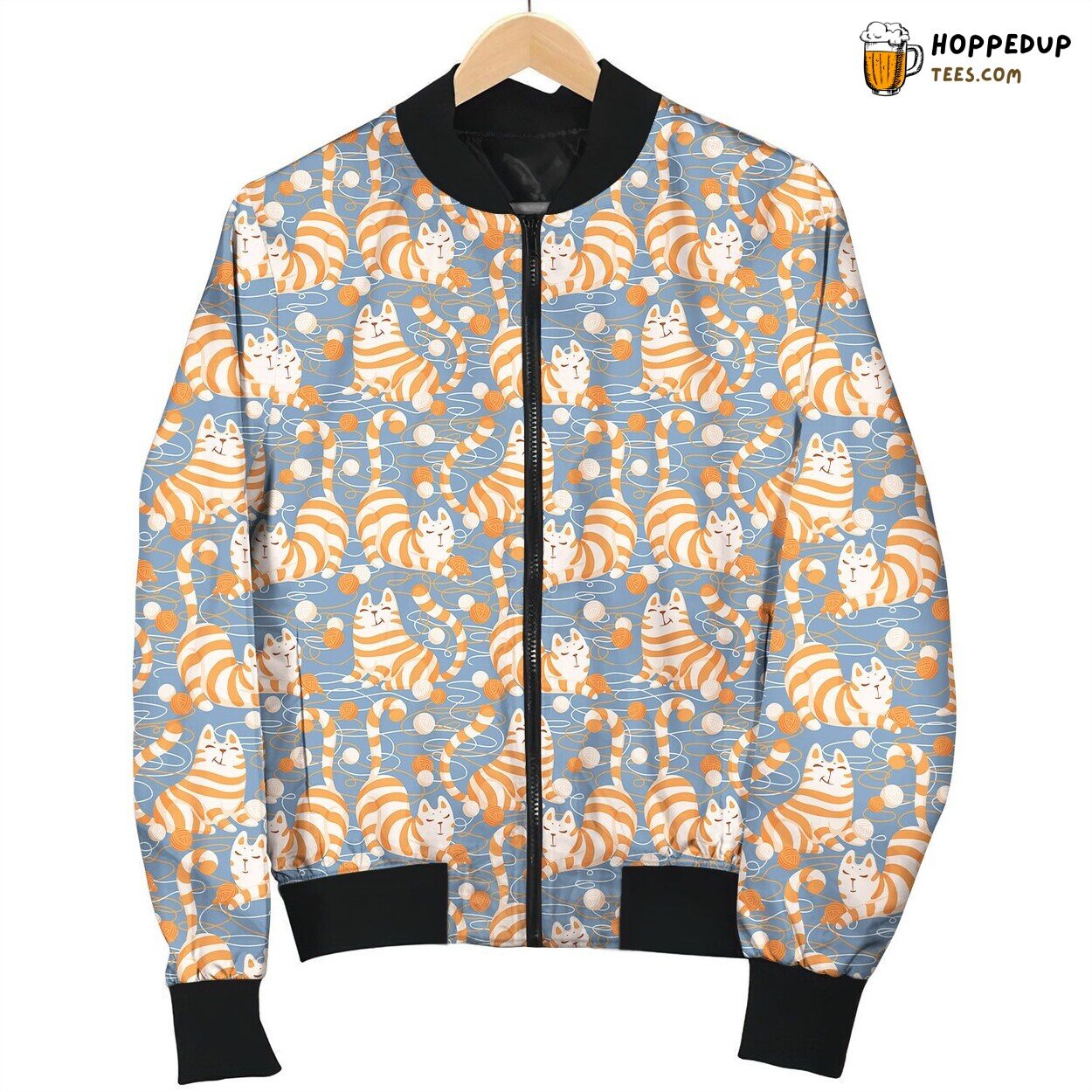 Cat Playing Wool Bomber Jacket