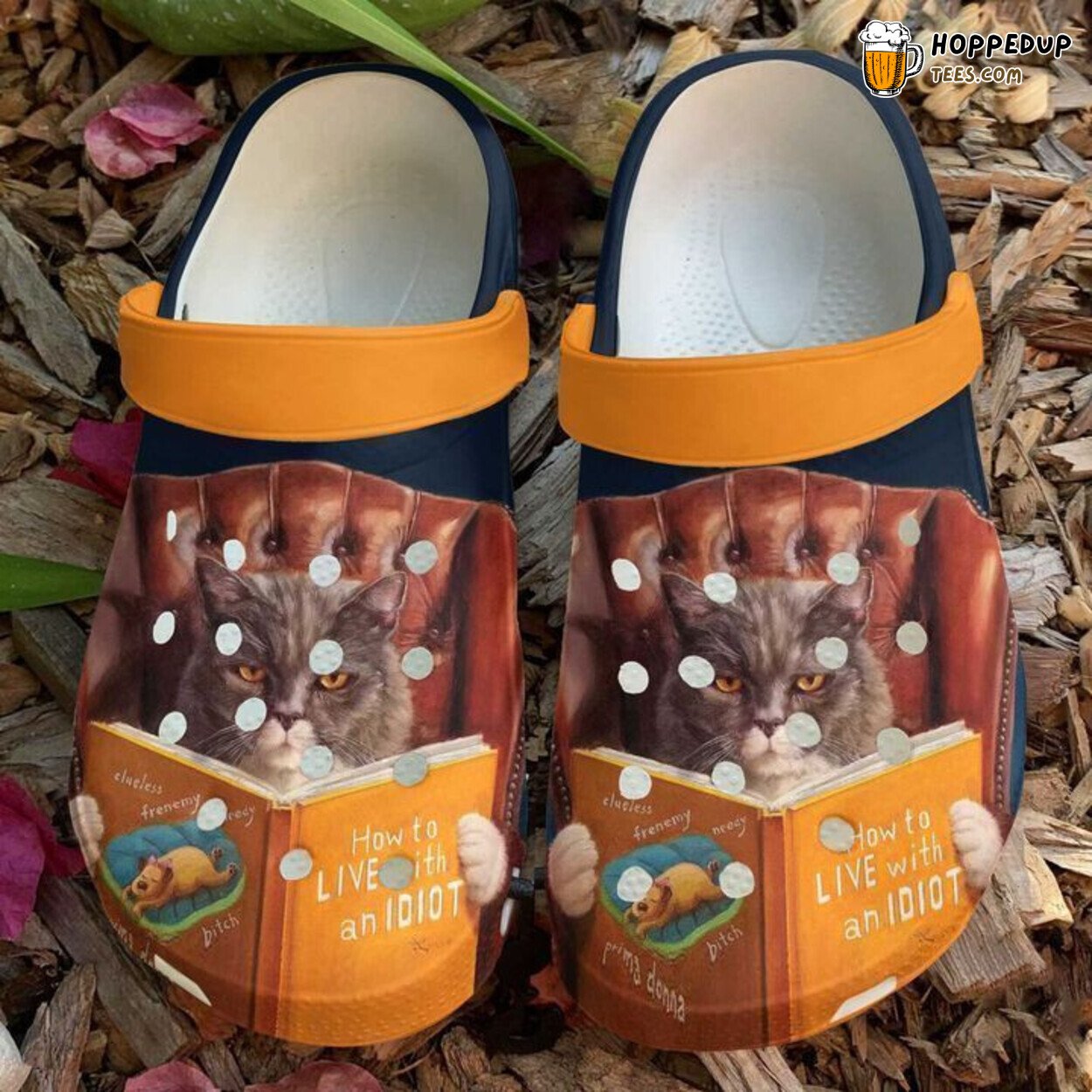 Cat Reading Classic Theme Comfortable Clogs Feline Inspired Footwear