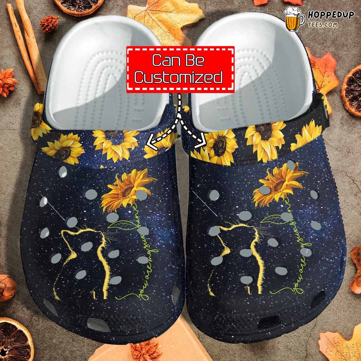 Cat Sunflower Custom Design Comfortable Clogs Feline Inspired Footwear
