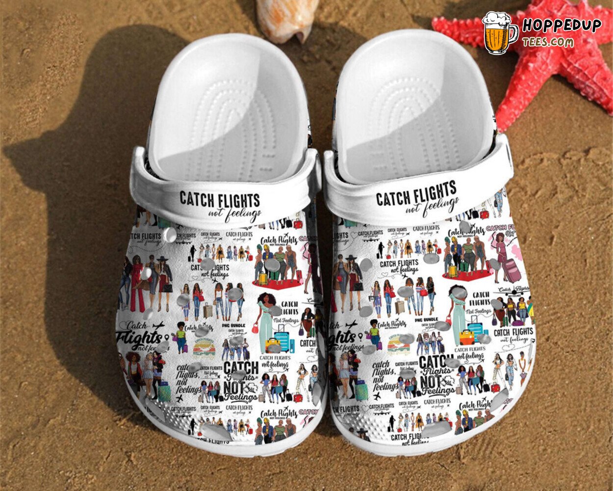 Catch Flights Black Girls Friends Fan Gift Classic Water Rubber Clogs