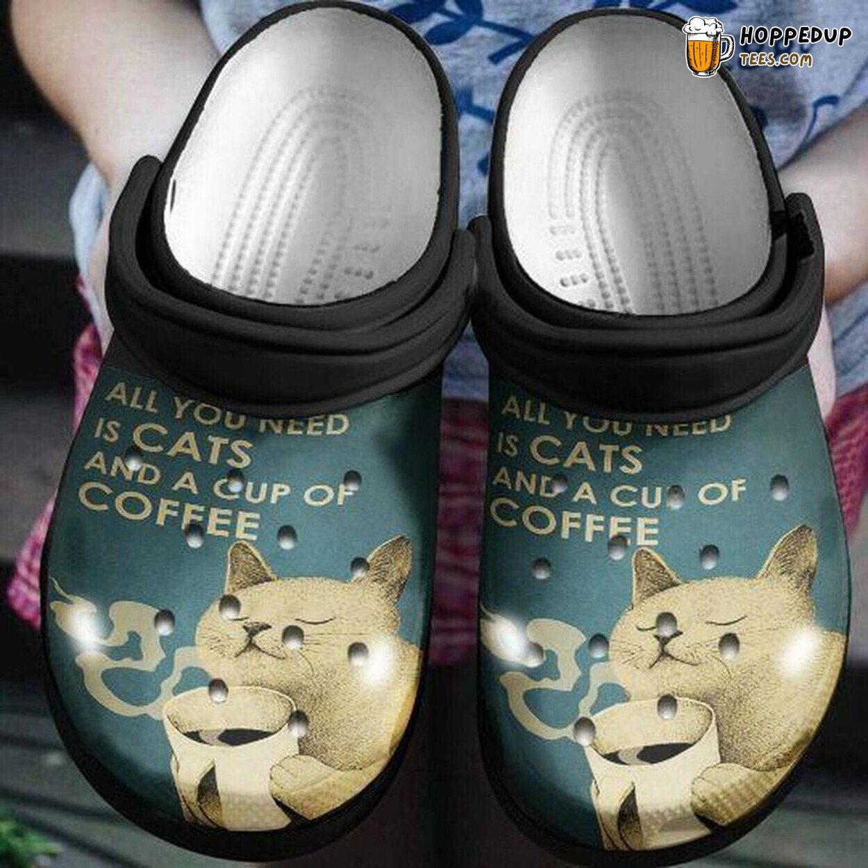 Cats Cup Coffee Personalized Lover Gift Comfortable Rubber Clogs
