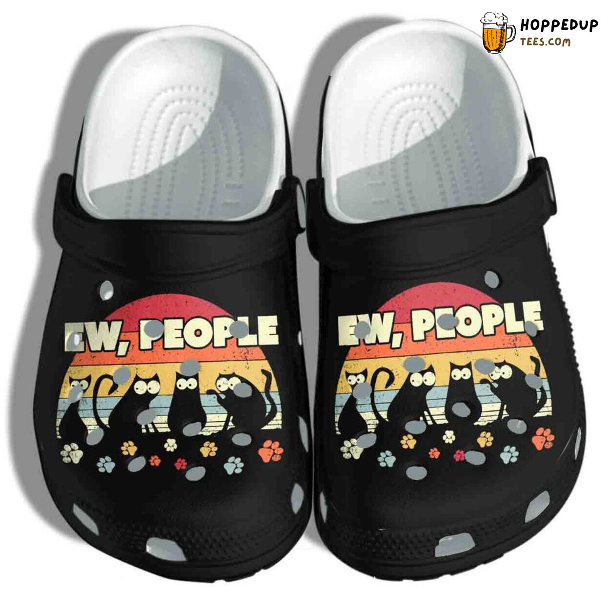 Cats On Night Ew People Lover Gift Comfortable Unique Rubber Clogs