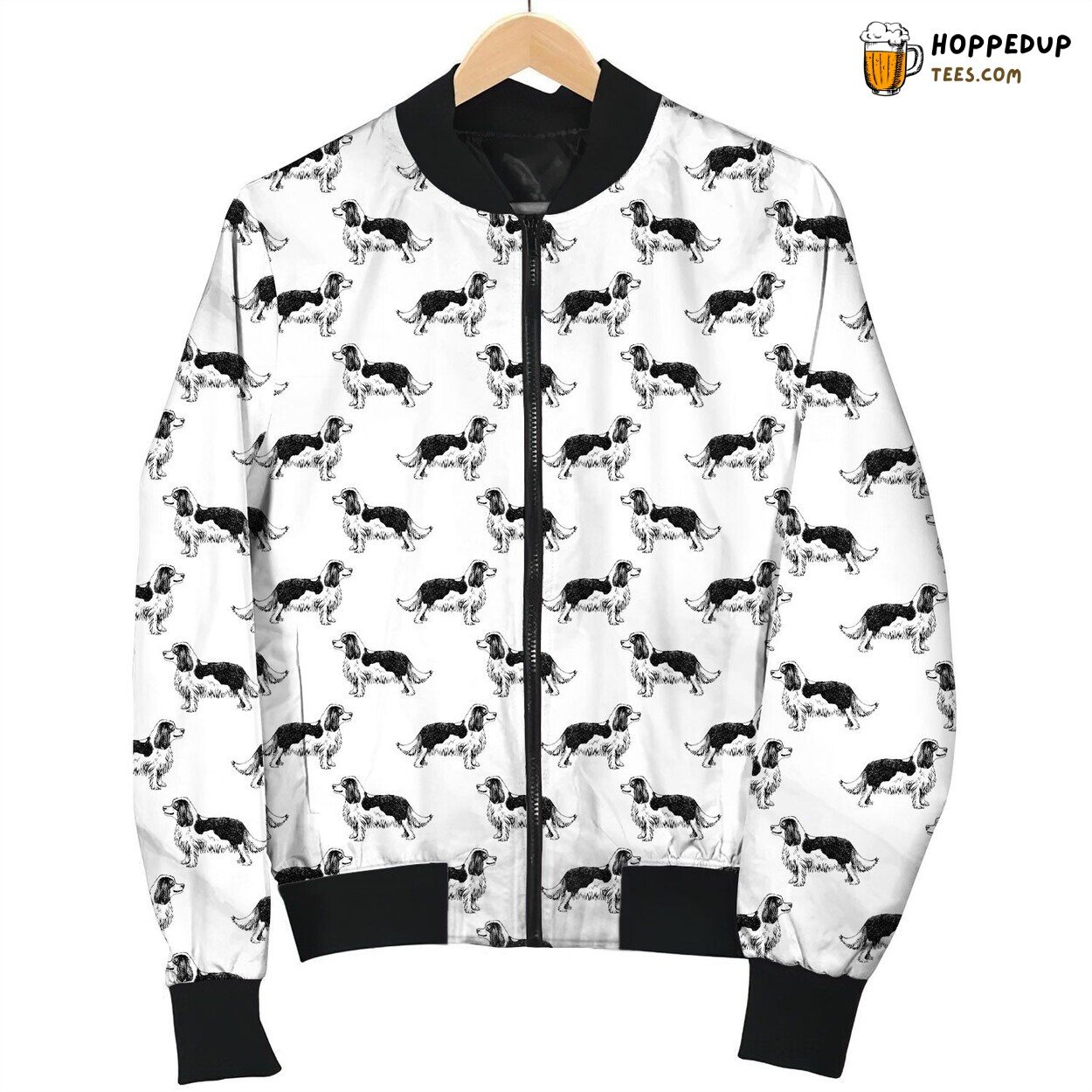 Cavalier King Black And White Bomber Jacket