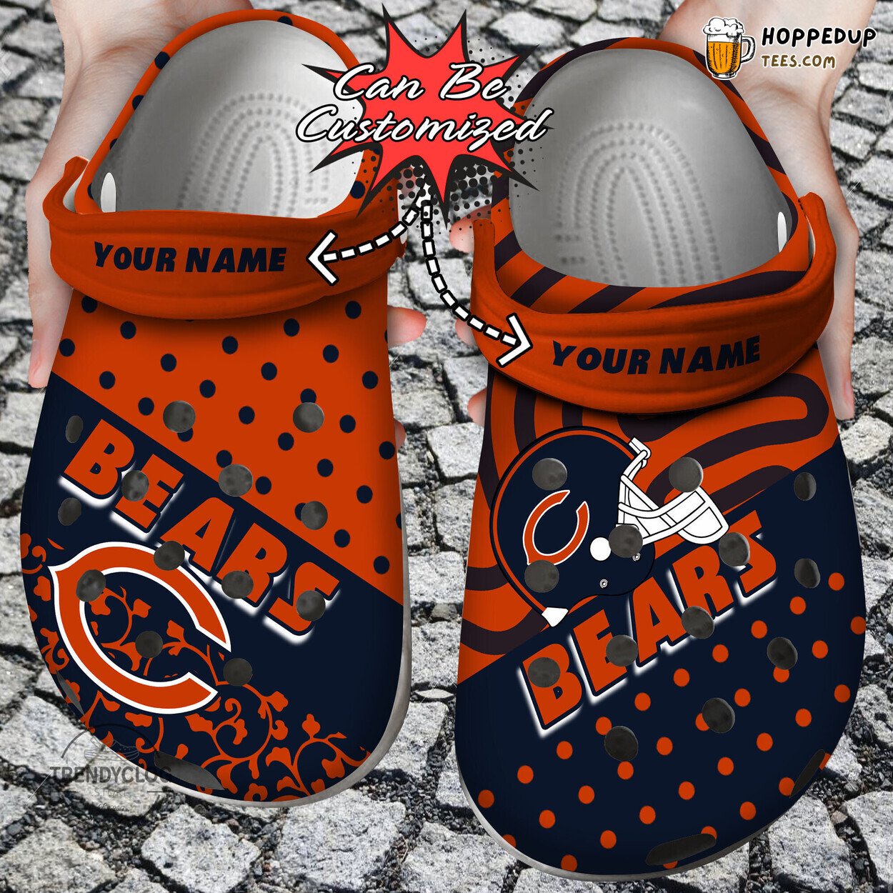 CBears Football Personalized Polka Dots Colors Stylish Clog Shoes