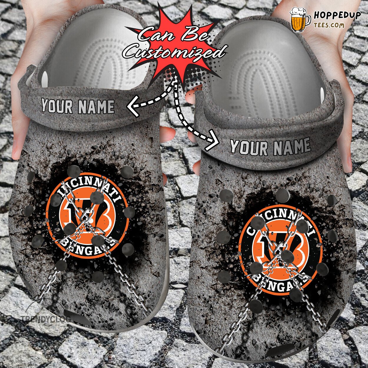 CBengals Football Personalized Chain Breaking Wall Themed Clogs