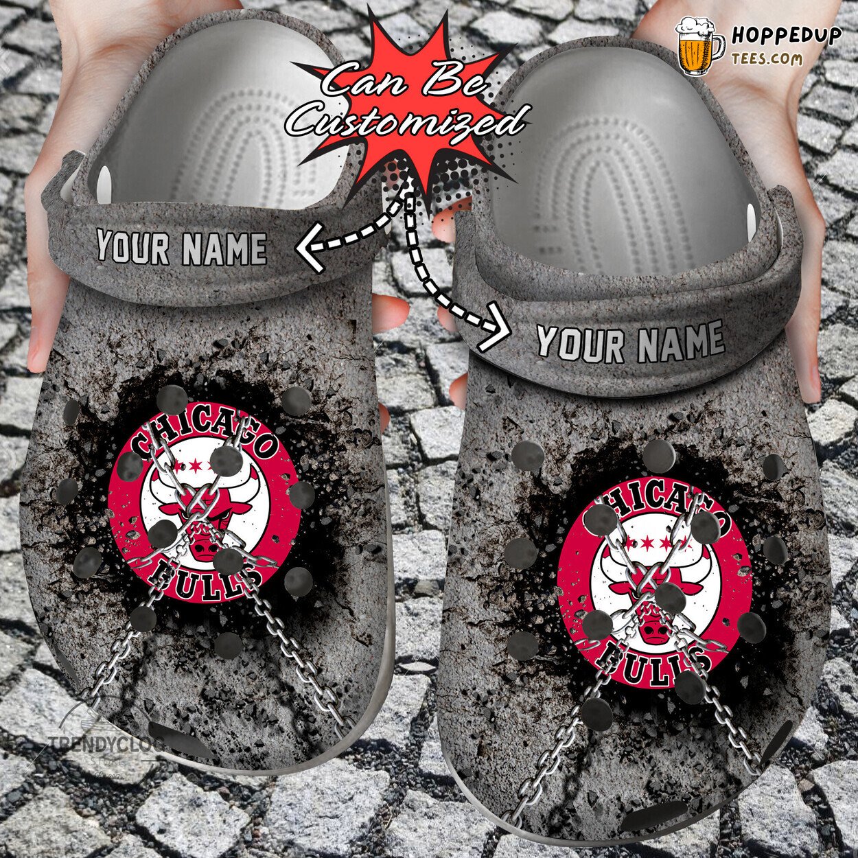 CBulls Basketball Personalized Chain Breaking Wall Clogs