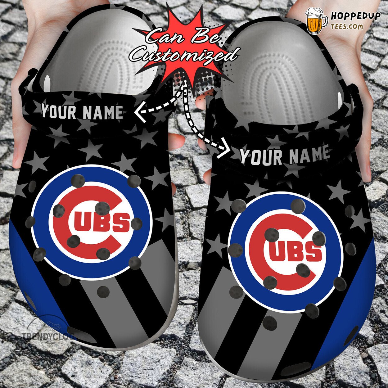 CCubs Baseball Personalized Star Flag Themed Stylish Clog Shoes