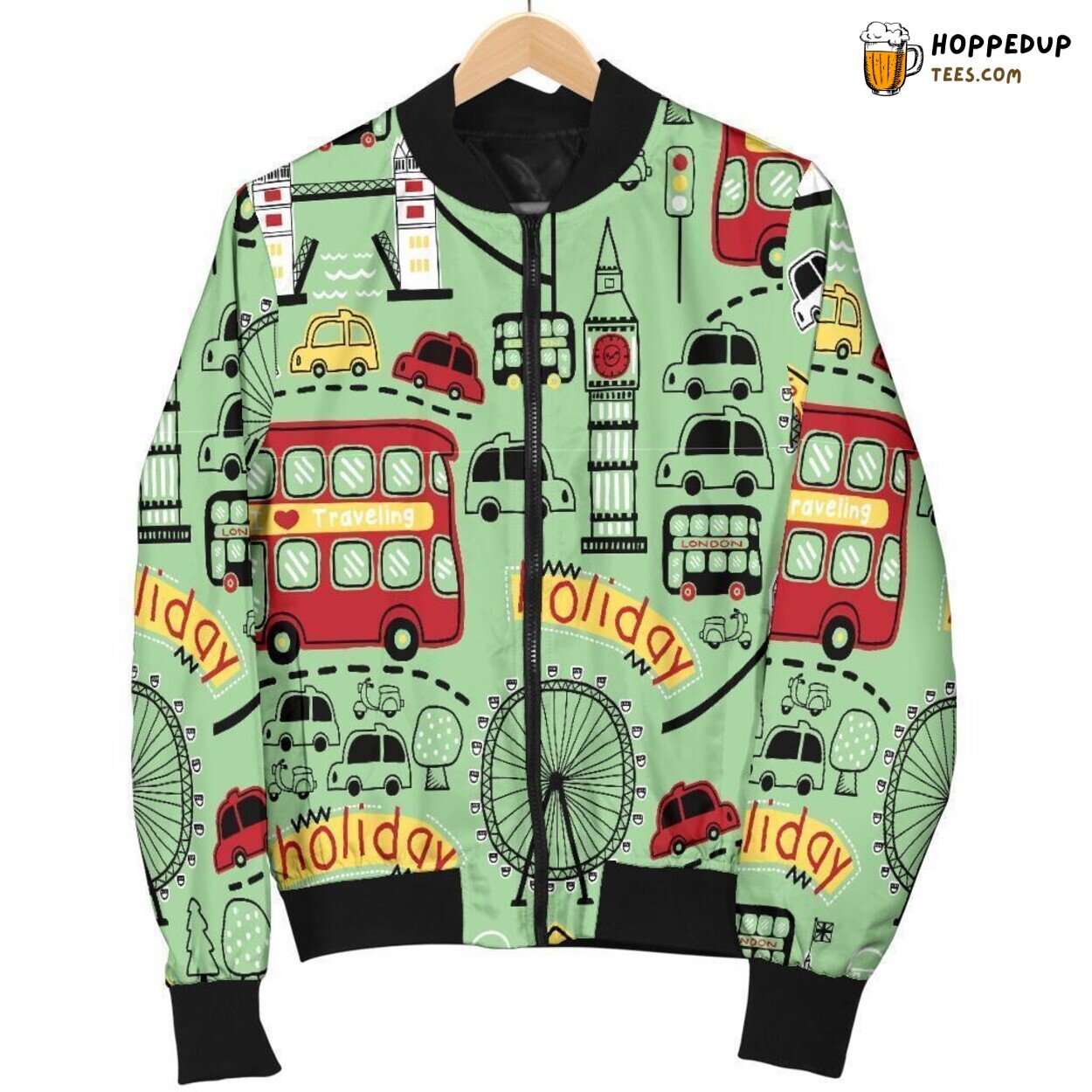 Celebrating British Icons Men’s Bomber Jacket Unique Pattern Essence Display