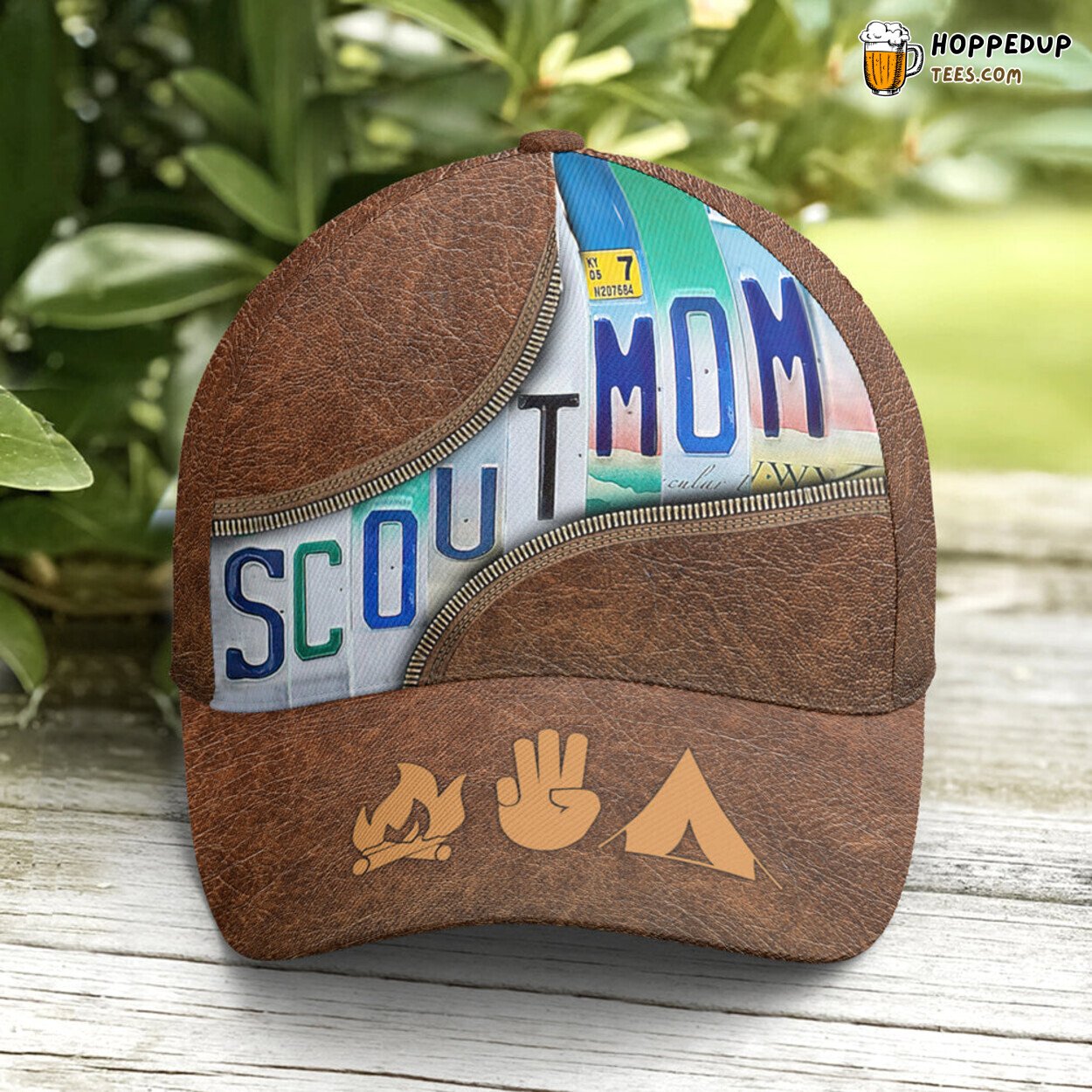 Celebrating Scouts Scout Mom Leather Style Unique Design Baseball Cap