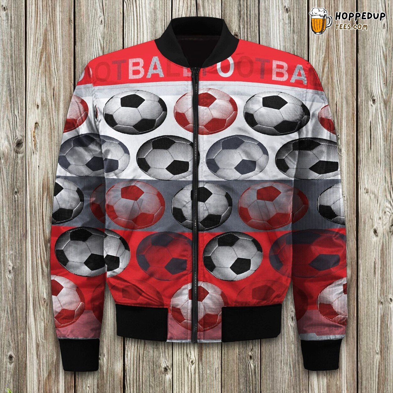 Celebrating Soccer Passion in Warm Winter Bomber Jacket Design