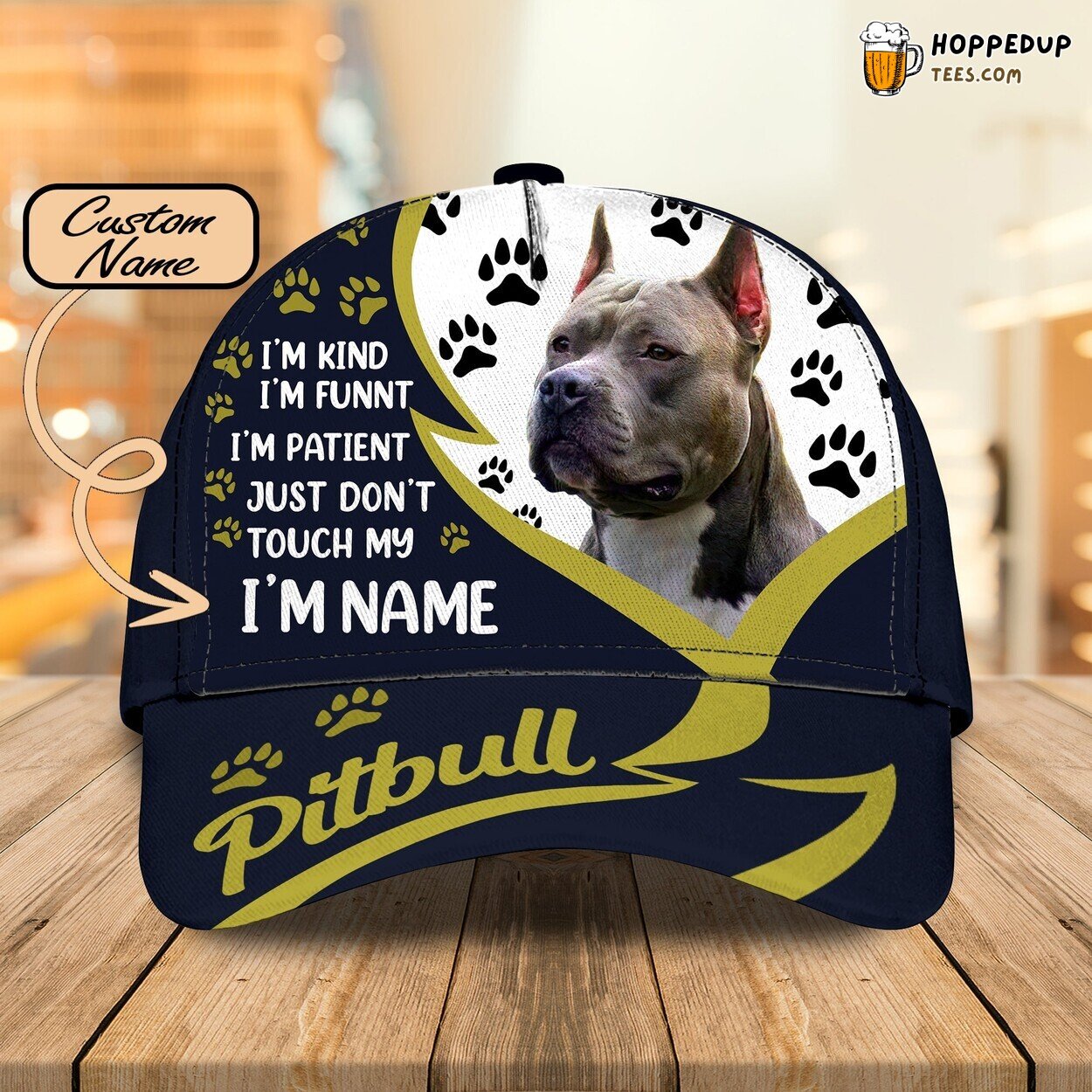 Celebrating the Bold Pitbull 3D Classic Cap Personalized Name Edition Design
