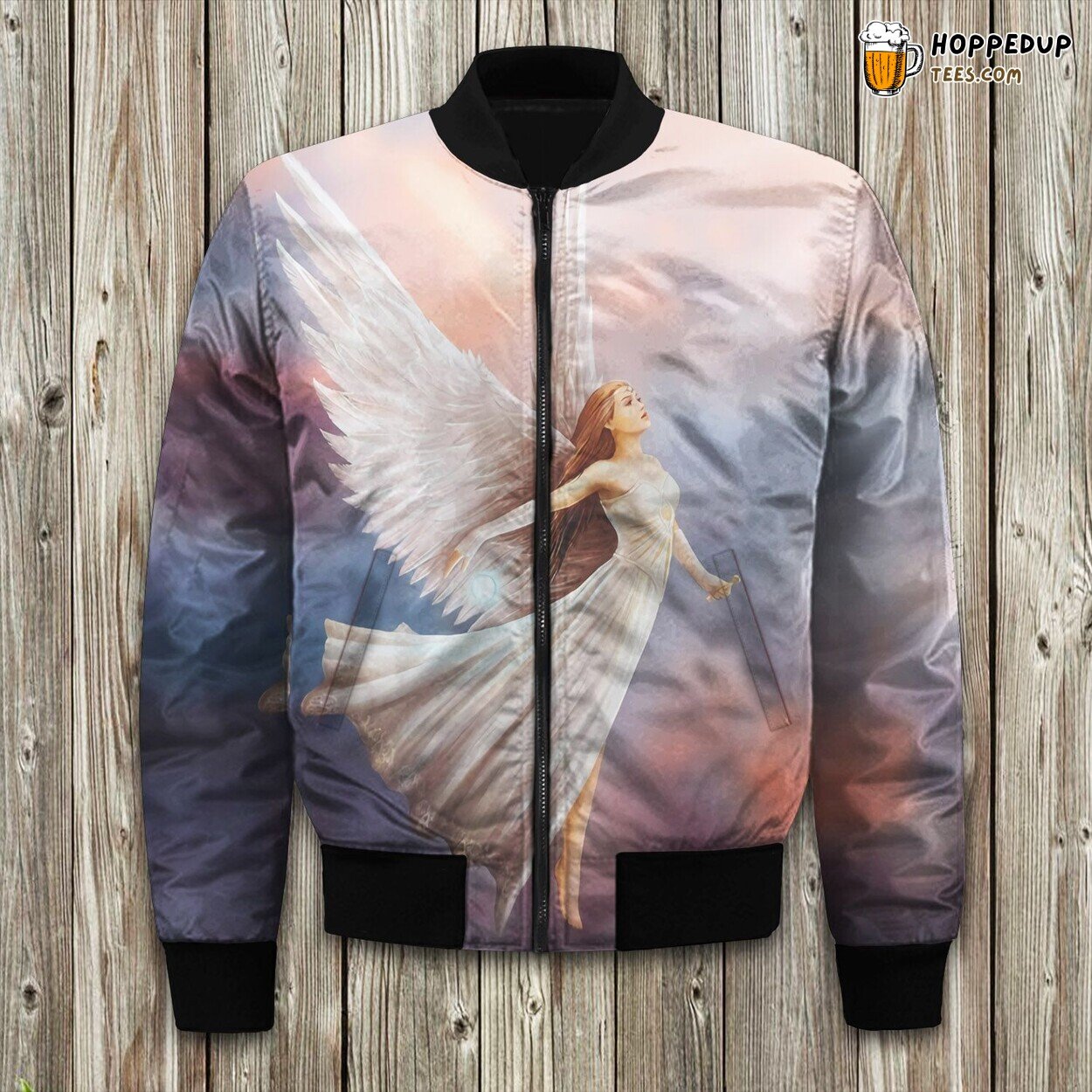 Celestial Angel Winter Bomber Jacket Tailored Unique Exquisite Design