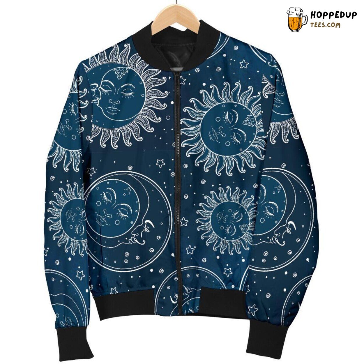 Celestial Dance of Moon Sun Men’s Bomber Jacket Unique Pattern Design Art Celestial Dance of Moon Sun Men’s Bomber Jacket Unique Pattern Design Art