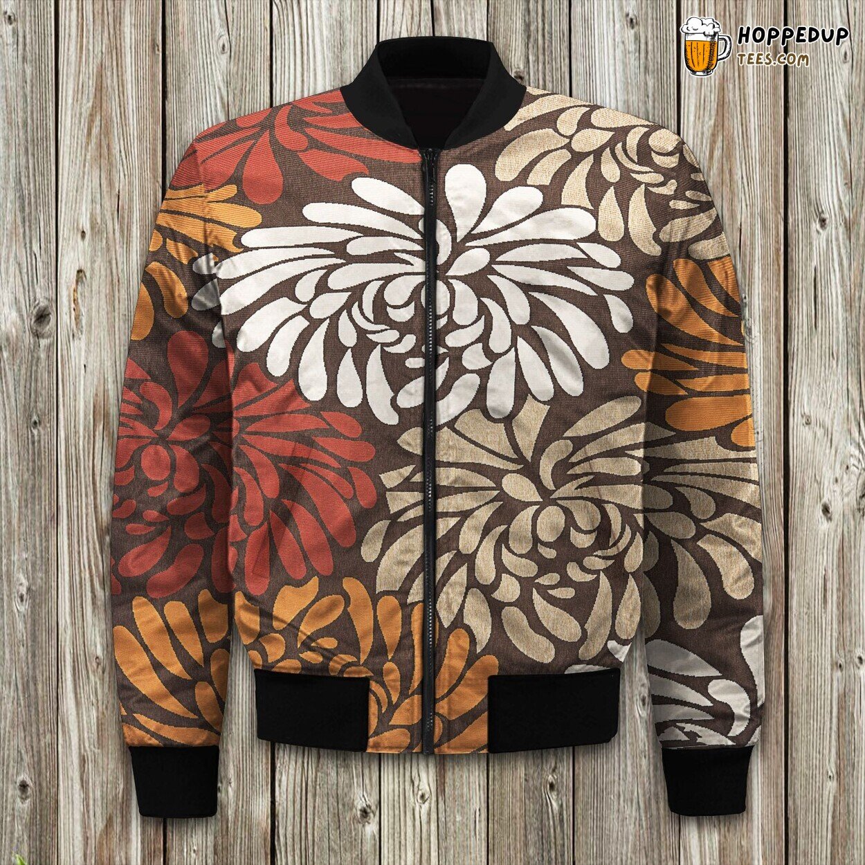 Centeno Rich Brown Winter Bomber Jacket Retro Vintage Sophistication