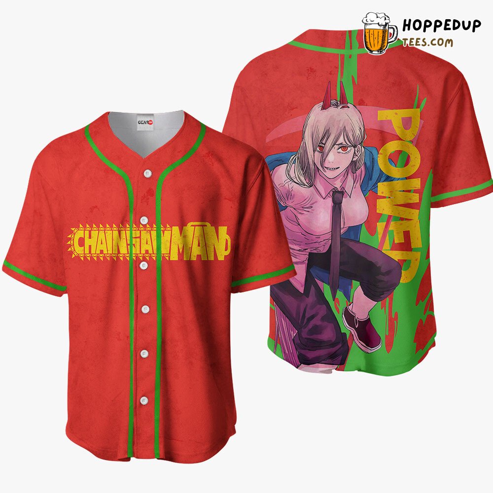Chainsaw Power Unique Design Anime Baseball Jersey Distinctive Edition