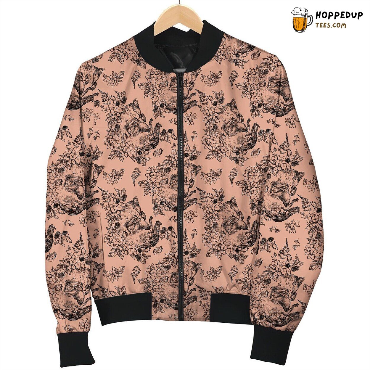 Chakra Fox Flower Bomber Jacket
