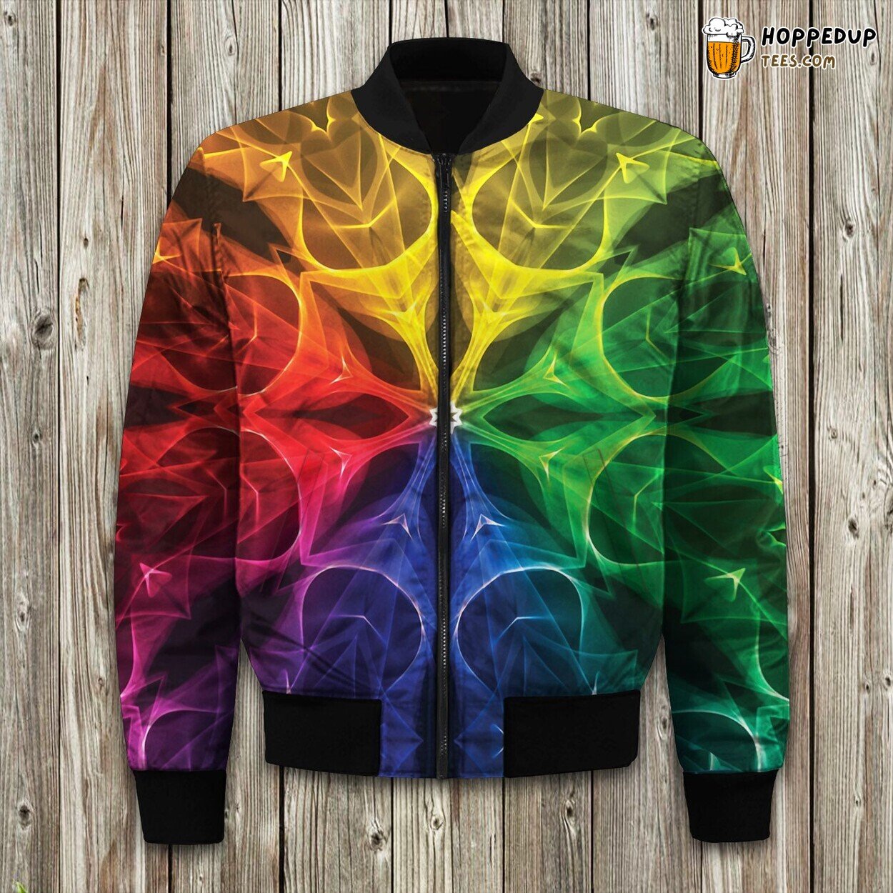 Chakra Mandala Spiritual Balance Winter Bomber Jacket Inner Peace