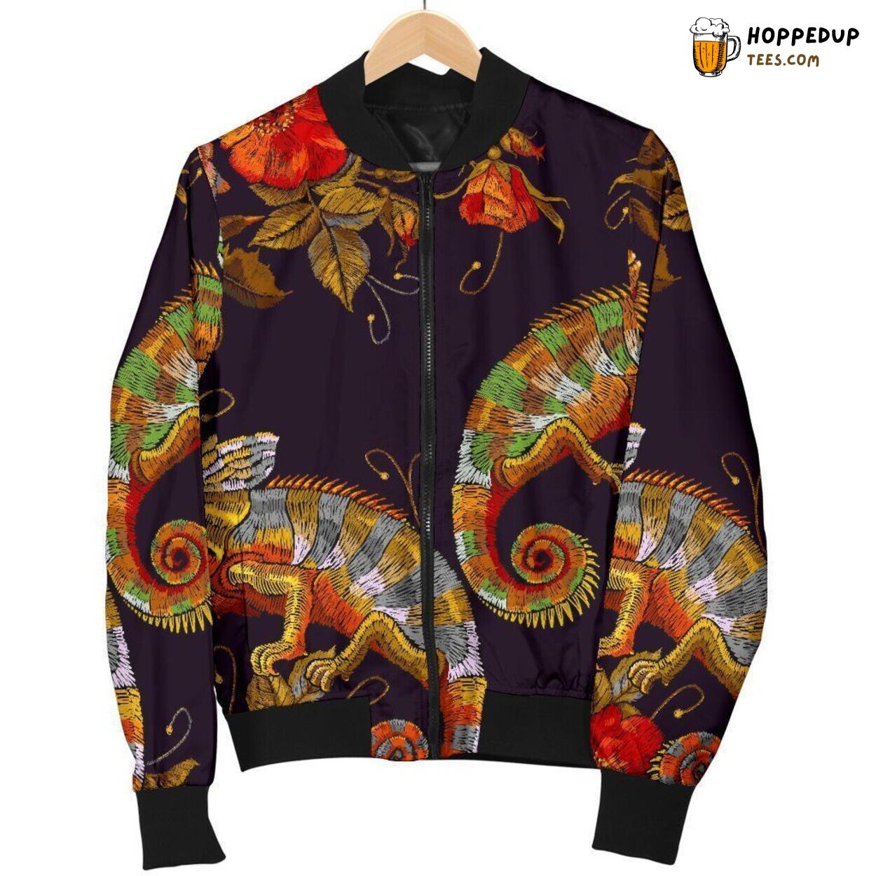 Chameleon Color Changing Animal Men’s Bomber Jacket Unique Pattern Design