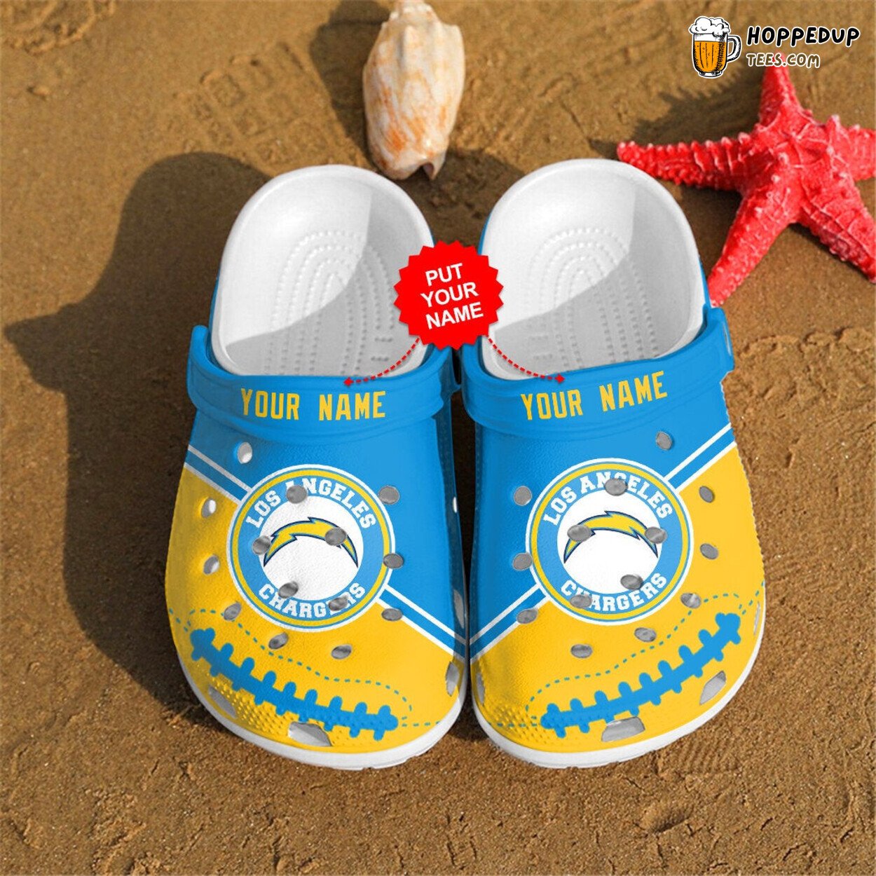 Chargers Custom Name Personalized Unique Design Comfortable Clog Shoes