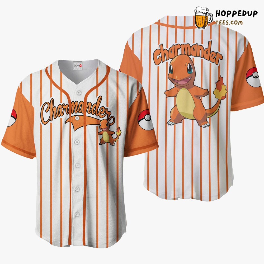 Charmander Distinctive Unique Design Baseball Jersey Collection Edition Style Charmander Distinctive Unique Design Baseball Jersey Collection Edition Style