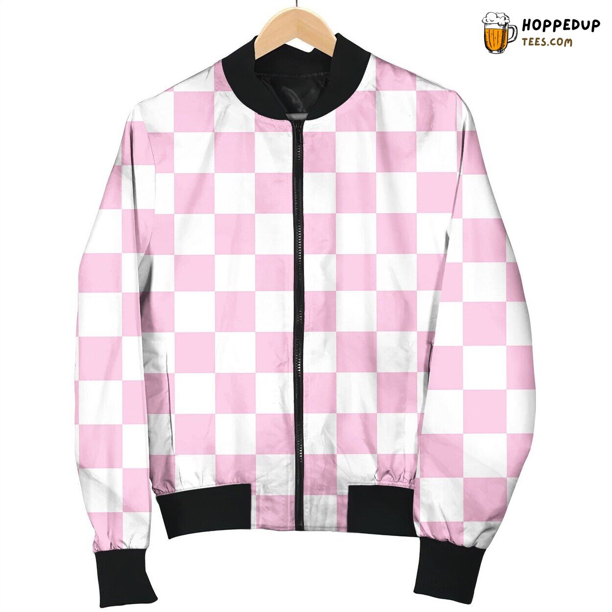 Checkerboard Classic Pattern Winter Bomber Jacket Game Design Wear