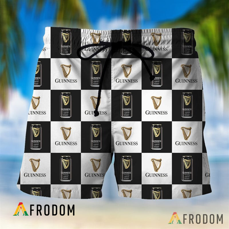 Checkerboard Guinness Hawaiian Shorts HU