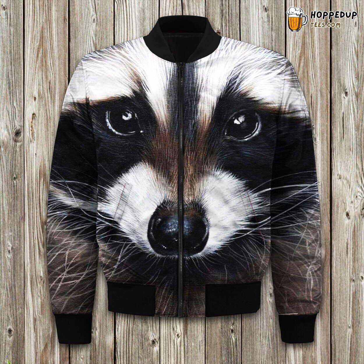 Cheeky Raccoon Winter Bomber Jacket Wildlife Fun and Warmth