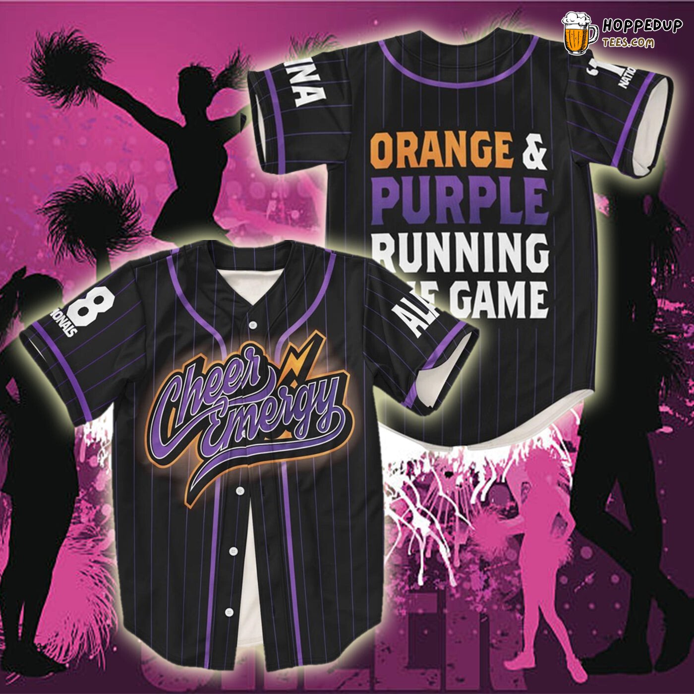 Cheer Energy Cheerleader Baseball Tee Jersey Shirts 3D