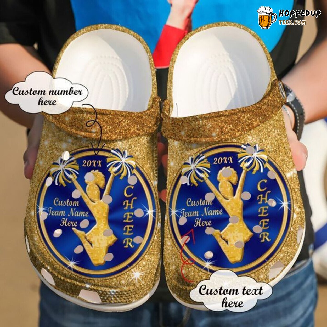Cheerleader Personalized From Bow To Toe Themed Comfortable Clogs