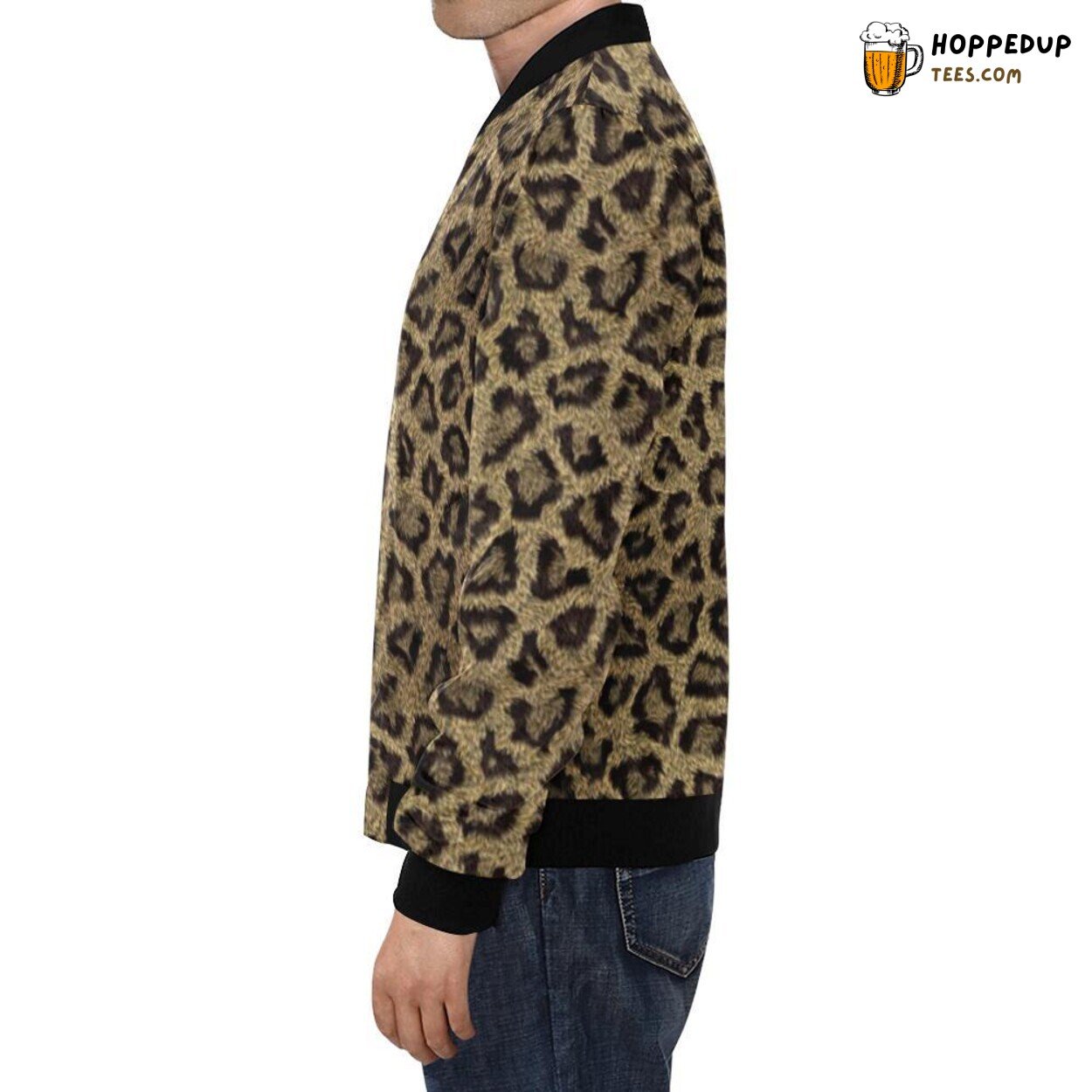Cheetah Leopard Intricate Pattern Print Men’s Bomber Jacket Designer Look