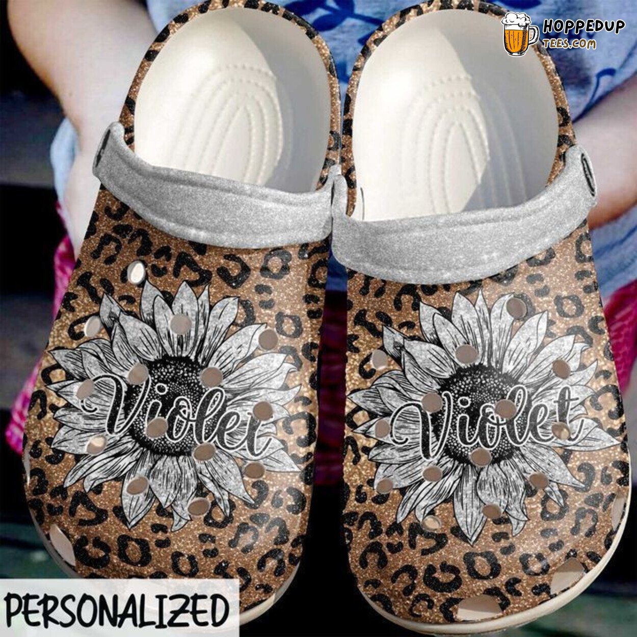 Cheetah Personalized Sunflower Classic Comfortable Clogs Shoes Unique