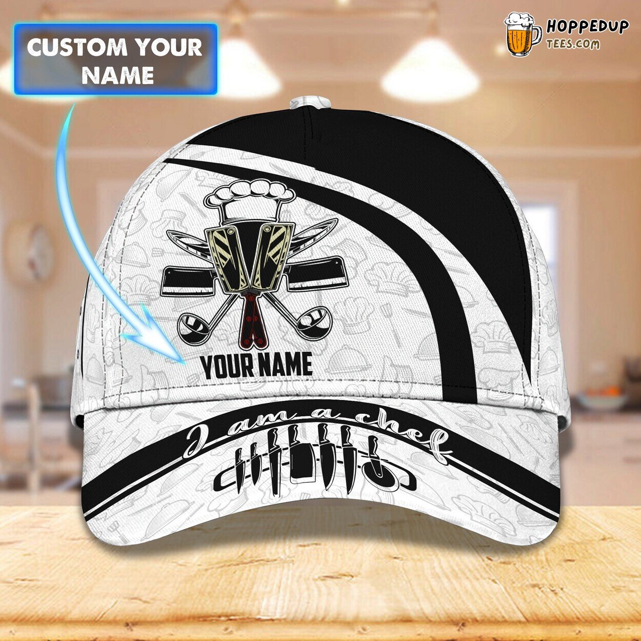 Chef Inspired 3D Classic Cap Personalized Name Unique Elegant Premium Design