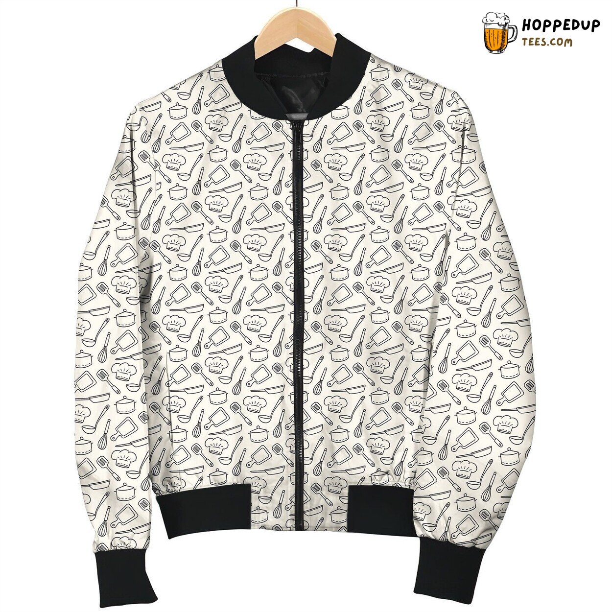 Chef Stuffs Pattern Bomber Jacket