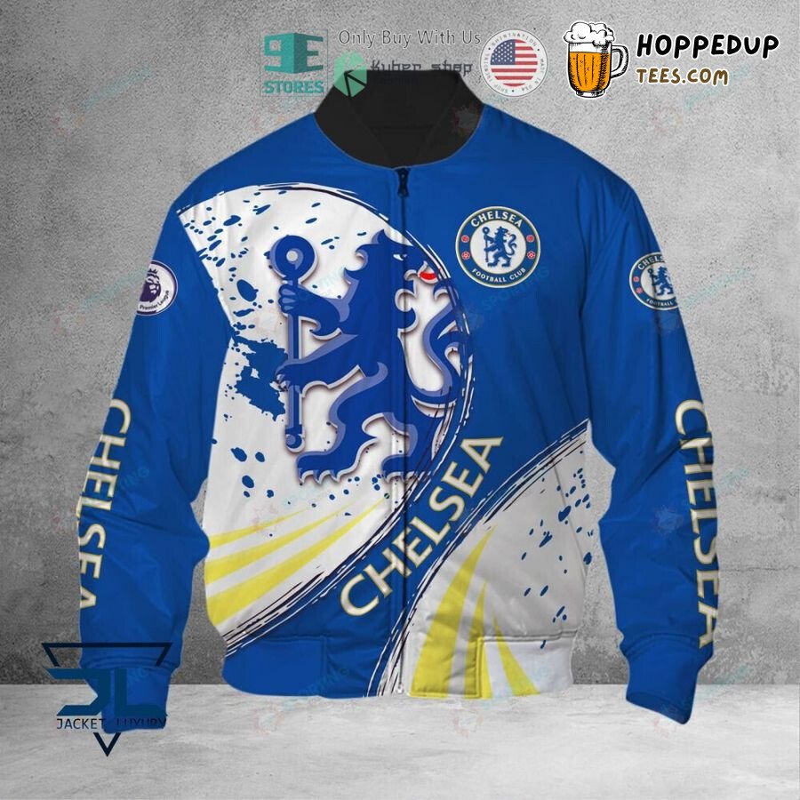 Chelsea FC Classic Blue White Timeless Supporter Bomber Jacket